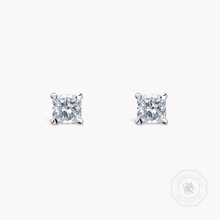 Princess Cut Diamond Stud Earrings Princess Cut, Claw Set_1