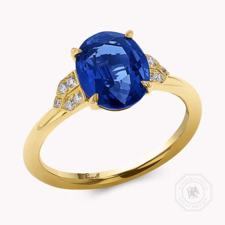 Oval Cut 3.06ct Sapphire and Diamond Ring Oval Cut, Claw Set_1