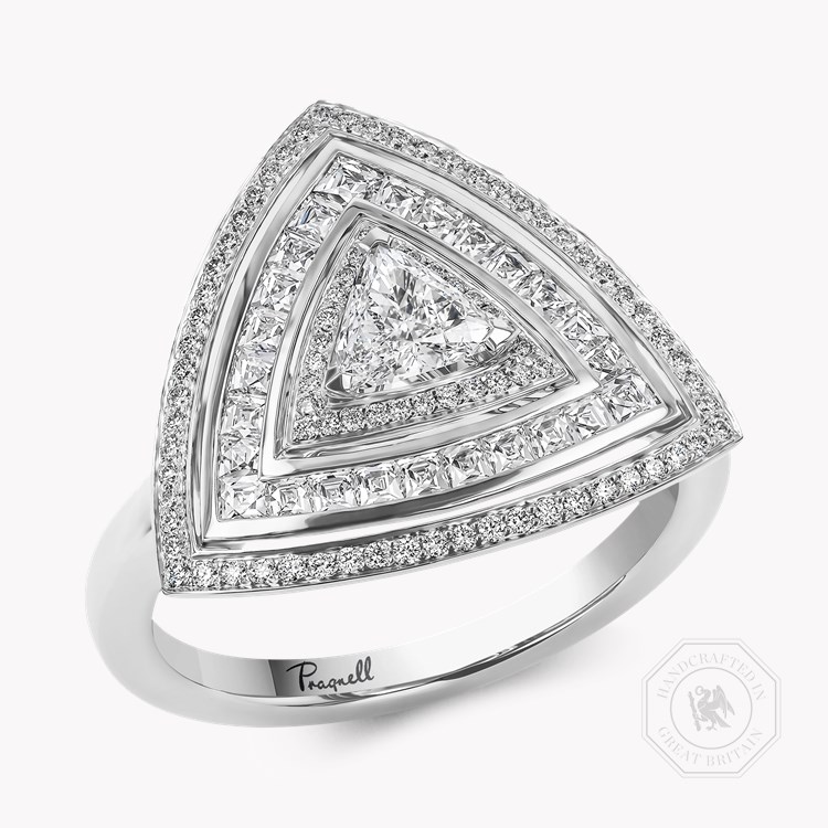 Trilliant Cut 0.28ct Diamond Ripple Ring Trilliant Cut, Claw Set_1