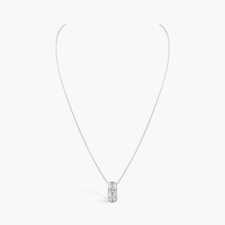 Manhattan Three Row Diamond Pendant Carre Cut, Channel Set_2