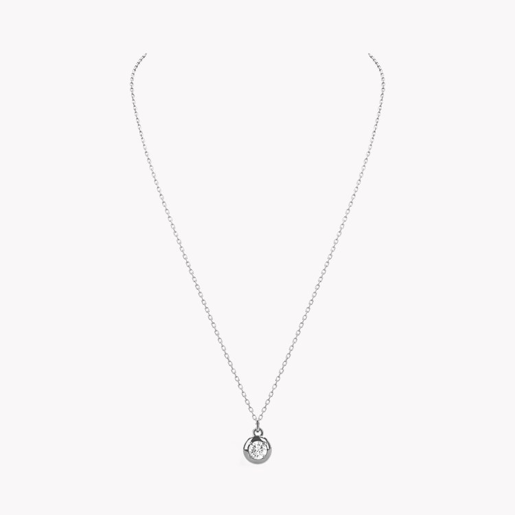 Skimming Stone 0.30ct Botswana Diamond Pendant Brilliant cut, Claw set_2