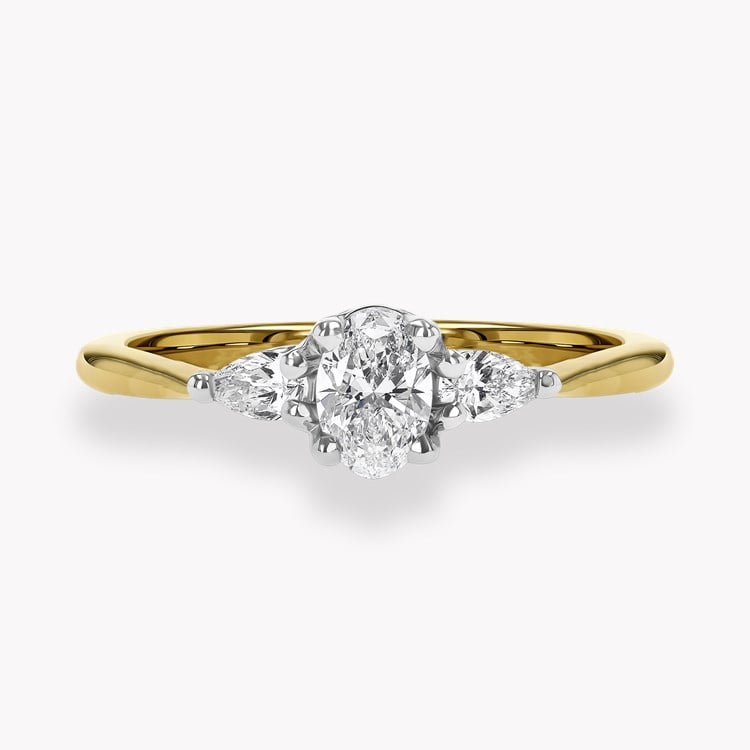 Classic 0.30ct Oval Cut Diamond Three Stone Ring Oval Cut, Claw Set_2