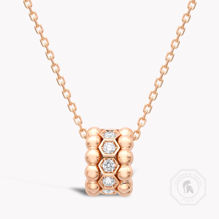 Bohemia Hexagonal Three Row Diamond Pendant Brilliant Cut, Rubover Set_1