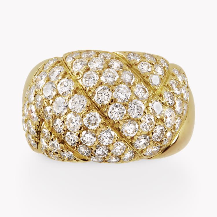 1960's Day Van Cleef & Arpels Diamond Ring 4.00CT in Yellow Gold Brilliant Cut Diamond Bombé Ring_2