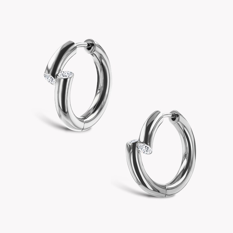 Eclipse 0.17ct Diamond Hoop Earrings Brilliant Cut, Rubover Set_3