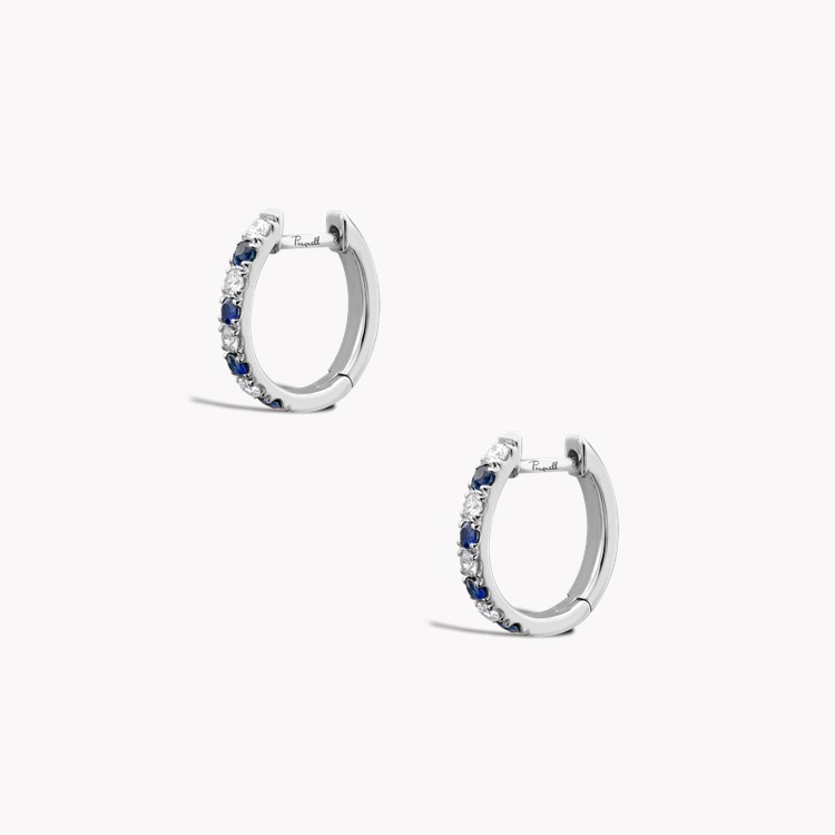 Sapphire & Diamond Half Hoop Earrings Brilliant cut, Claw set_3