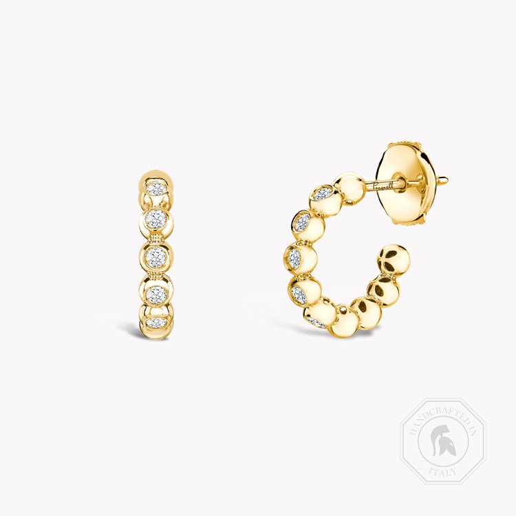Bohemia Diamond Hoop Earrings Brilliant Cut, Rubover Set_1