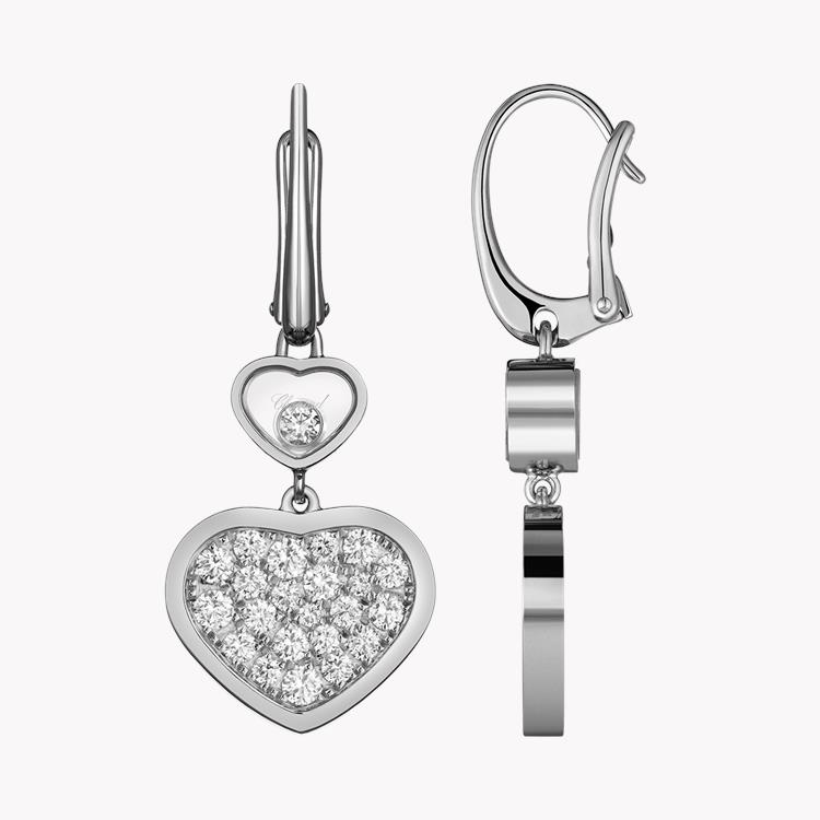 Chopard Happy Hearts Drop Earrings  0.90CT in White Gold Brilliant Cut, Pave Set_3