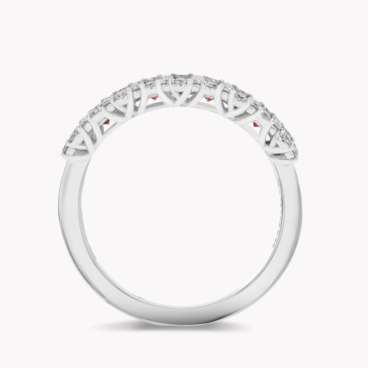 Ruby and Diamond Eternity Ring Brilliant Cut, Half Eternity, Claw Set_3