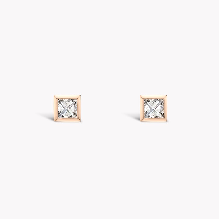 RockChic Diamond Studs Princess Cut, Rubover Set_1