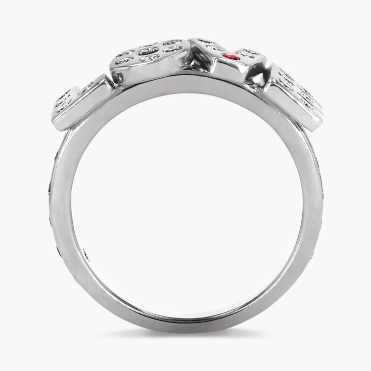 Contemporary Diamond & Ruby LOVE Ring Brilliant Cut, Rubover Set_3
