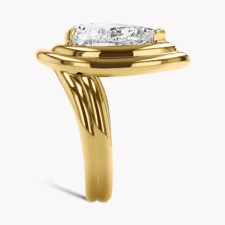 Masterpiece Weave Setting 4.07ct Pearshape Diamond Solitaire Ring Pearshape, Claw Set_4