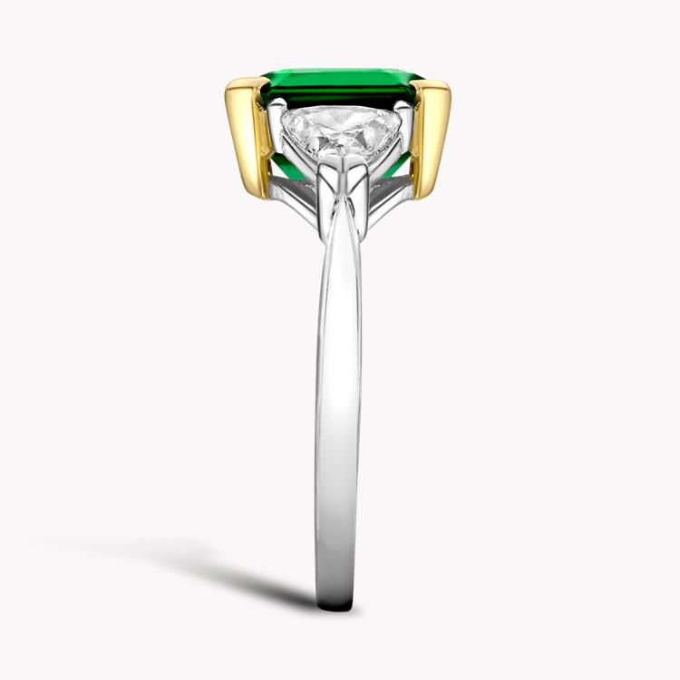 Octagon Cut Emerald Ring  3.00CT in Platinum & Yellow Gold Octagon Cut, Claw Set_4
