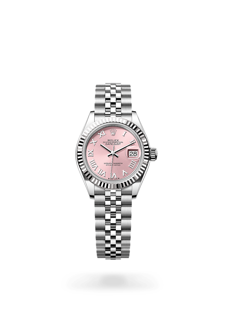 Lady-Datejust, Oyster, 28 mm, Oystersteel and white gold