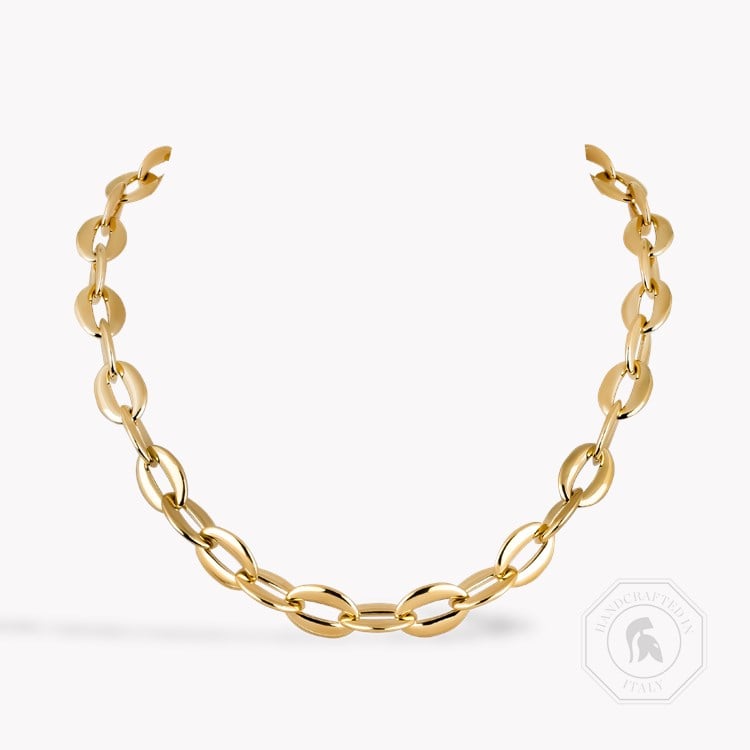 Valkyrie 0.066ct Diamond Oval Chain Link Small Necklace Brilliant Cut, Rubover Set_1