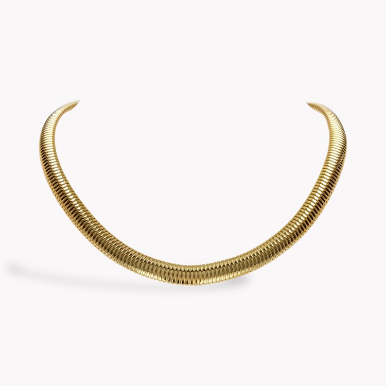 Fine Lines Half Round Shape Collar - Brilliant Cut    0.06ct in 18ct Yellow Gold