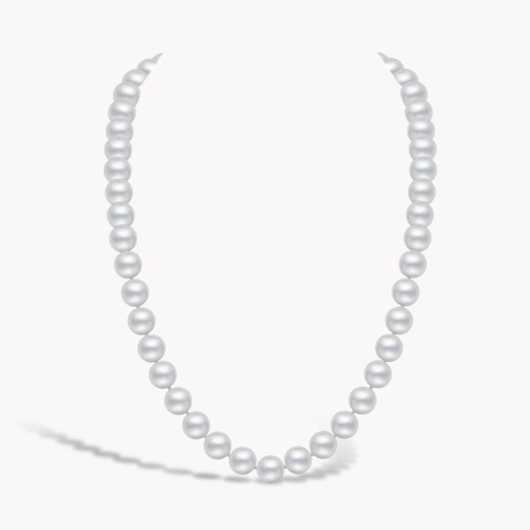 Akoya Pearl Necklace 7.5 - 8mm Silk Knotted Row with Gold Clasp_2