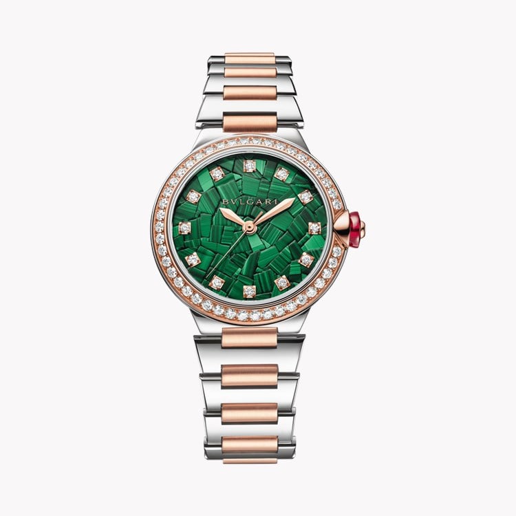 Bvlgari Lvcea Watch 33mm, Green Malachite Elements Dial, Diamond Numerals_1