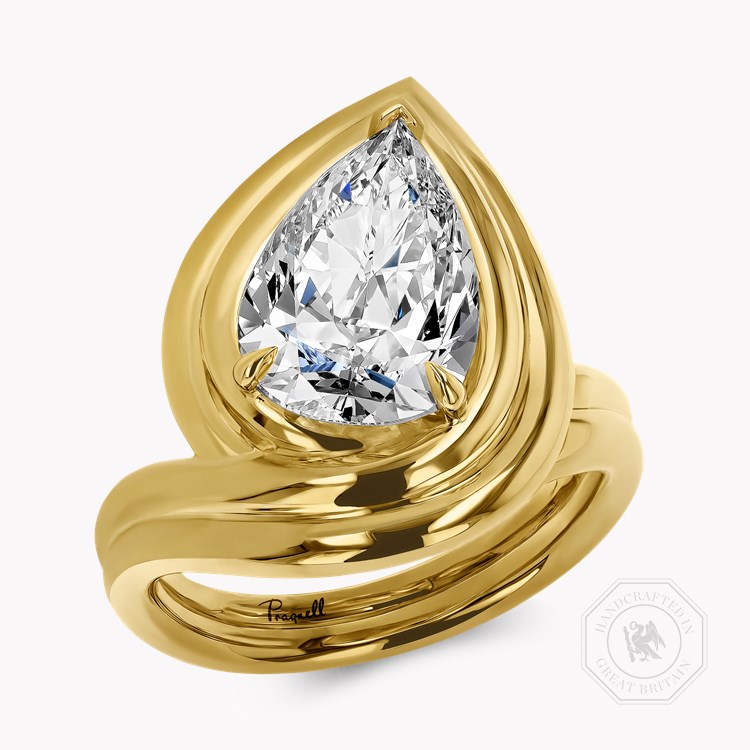 Masterpiece Weave Setting 4.07ct Pearshape Diamond Solitaire Ring Pearshape, Claw Set_1
