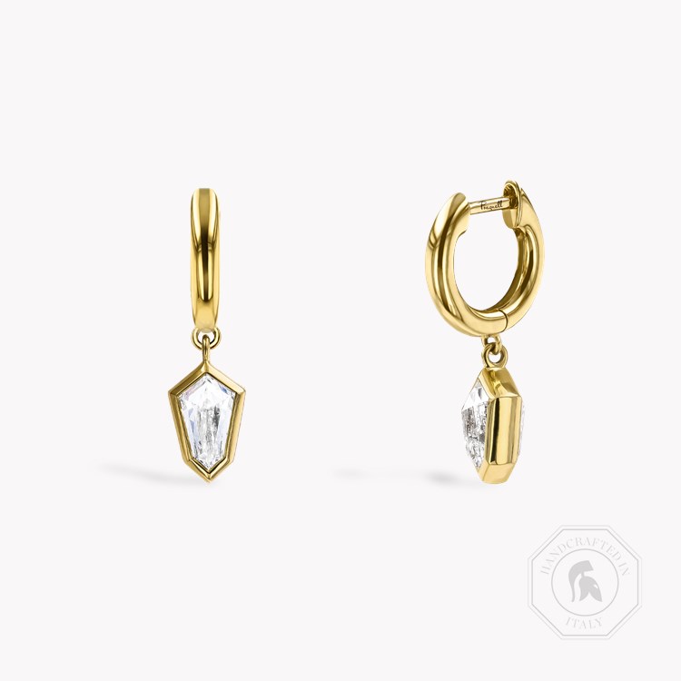 RockChic 1.22ct Inverted Kite Diamond Hoop Earrings   in 18ct Yellow Gold