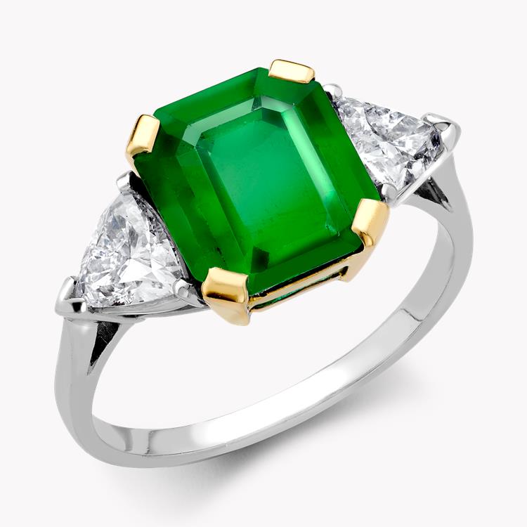 Octagon Cut Emerald Ring  3.00CT in Platinum & Yellow Gold Octagon Cut, Claw Set_1