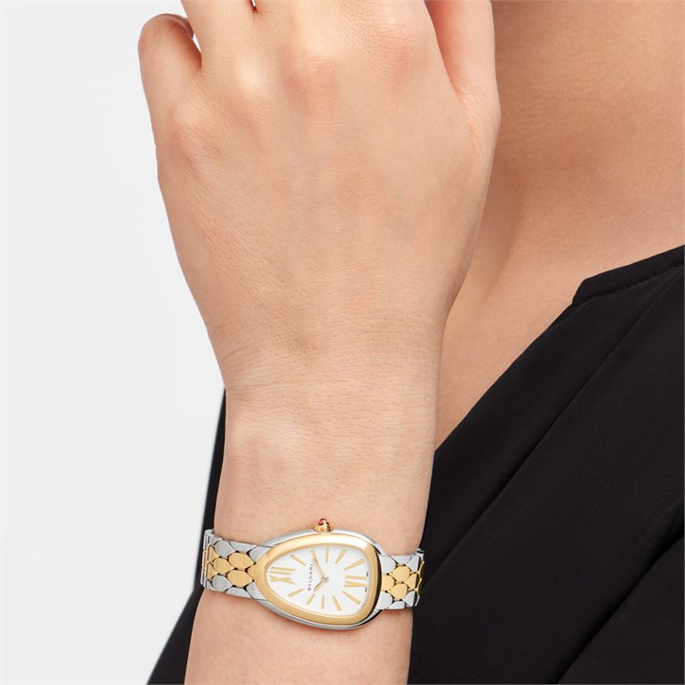 Bvlgari Serpenti Seduttori 33mm, White Dial, Baton/Roman Numerals_4