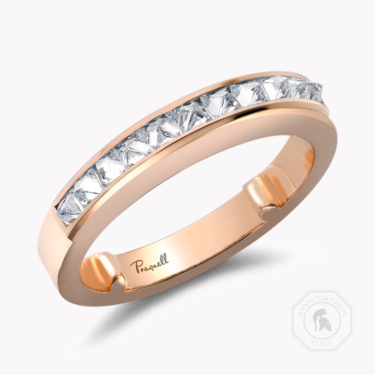 RockChic 0.56ct Diamond Domed Half Eternity Ring Inverted Princess Cut, Channel Set_1