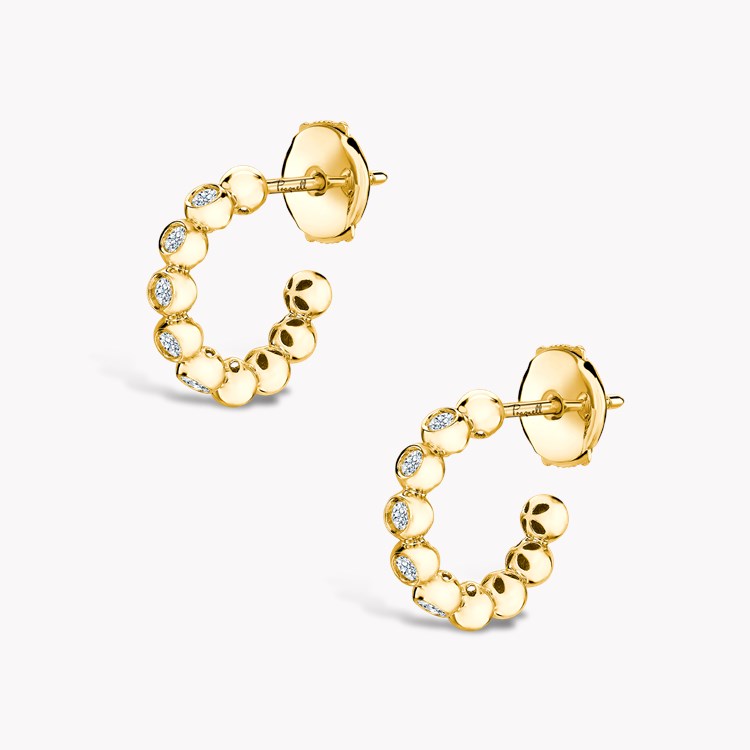 Bohemia Diamond Hoop Earrings Brilliant Cut, Rubover Set_3