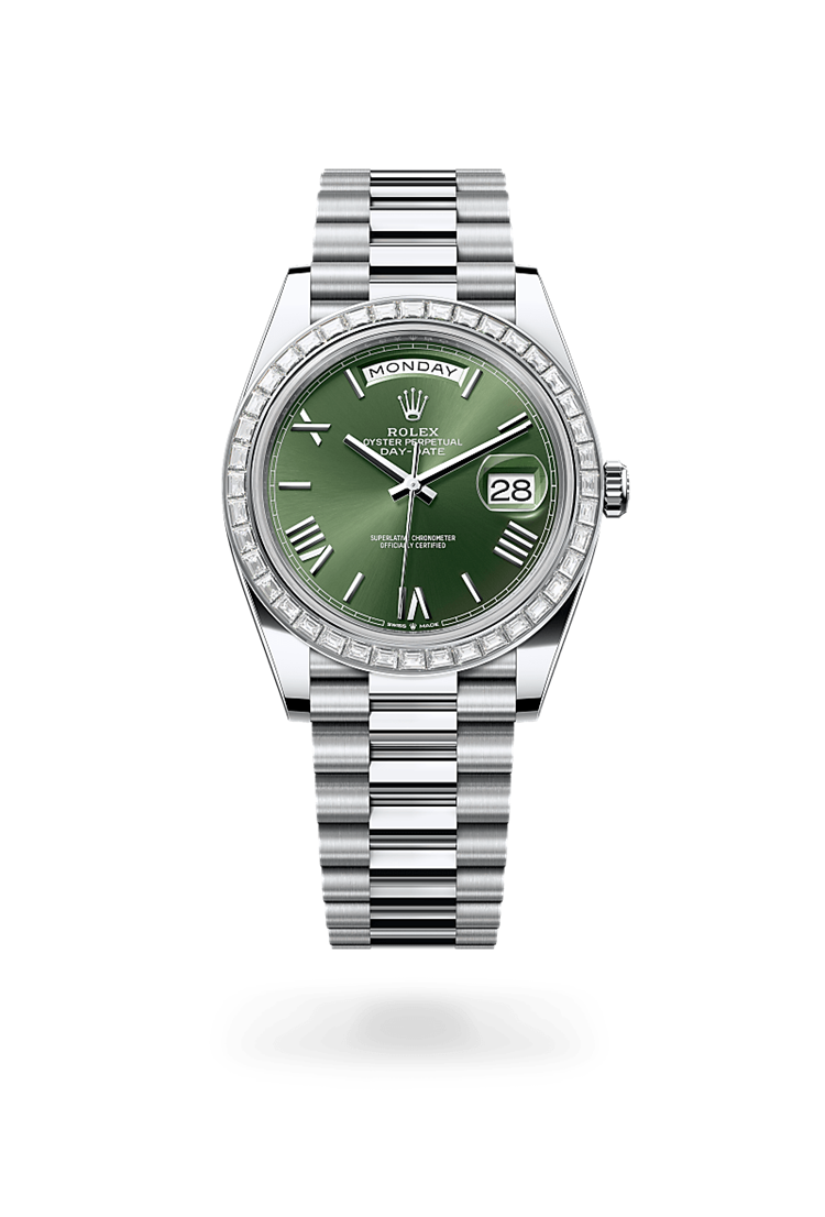 Day-Date 40, Oyster, 40 mm, platinum and diamonds