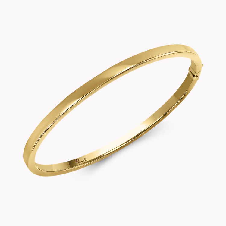 Plain Polished 4mm Square Edged Oval Bangle _2