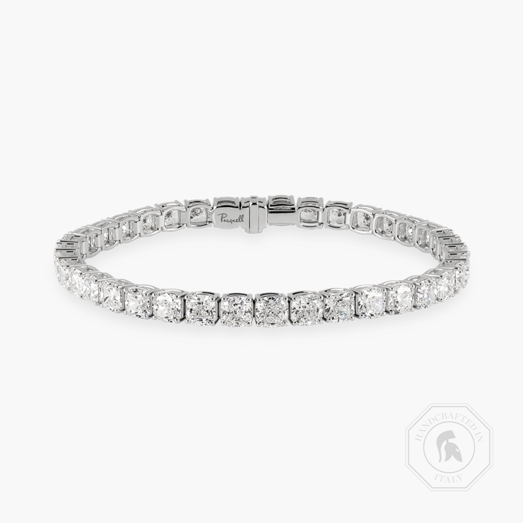 Cushion Cut 20.15ct Diamond Line Bracelet   in 18ct White Gold