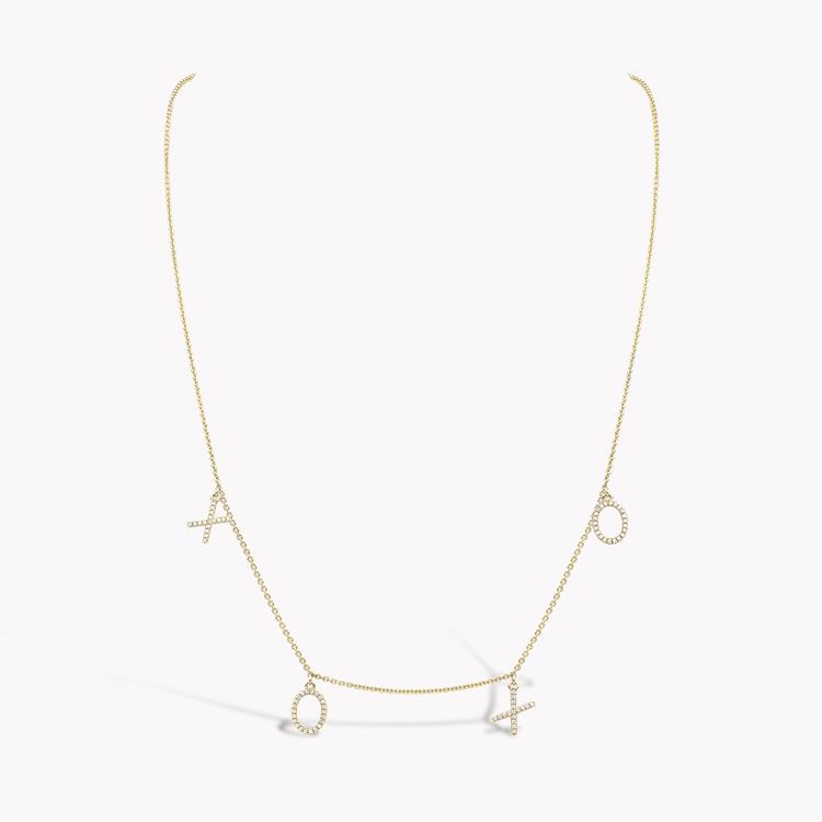 Rosa De La Cruz Noughts and Crosses Diamond Necklace 0.64CT in Yellow Gold Brilliant Cut, Pavé Set_1
