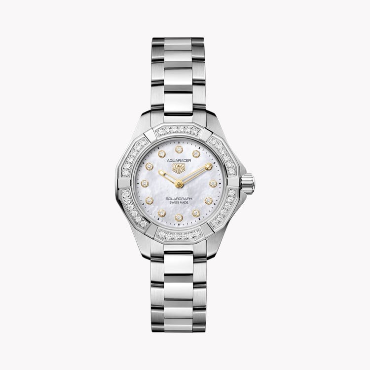 TAG Heuer Aquaracer Professional 100 28mm, Mother-of-Pearl Dial, Diamond dot Numerals_1