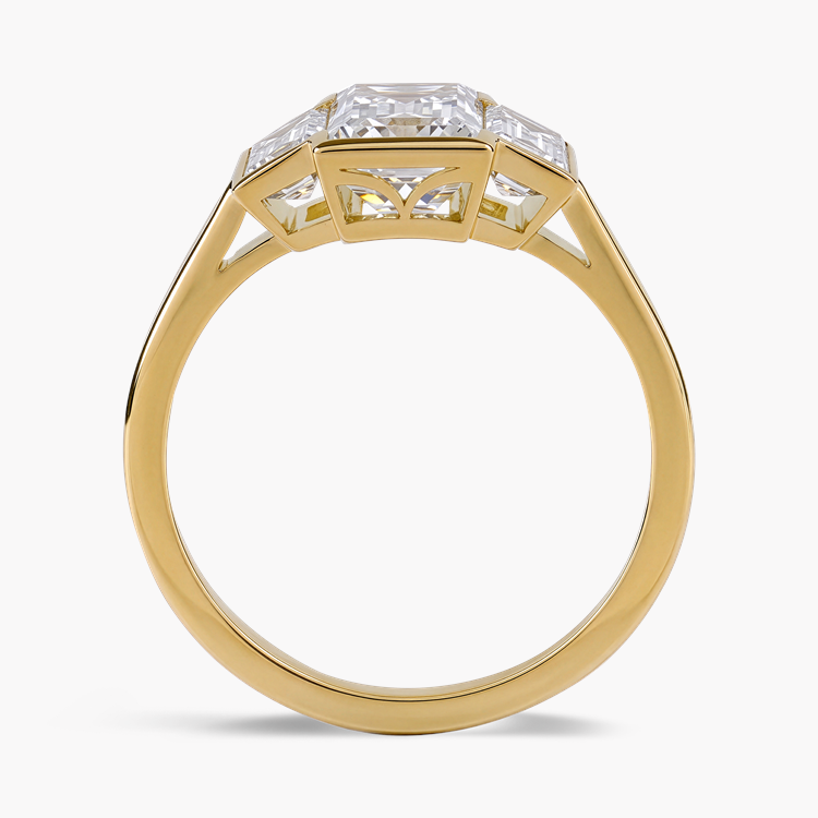 Kingdom 3.05ct Natural Diamond Three Stone Ring Baguette Cut, Rubover Set_3