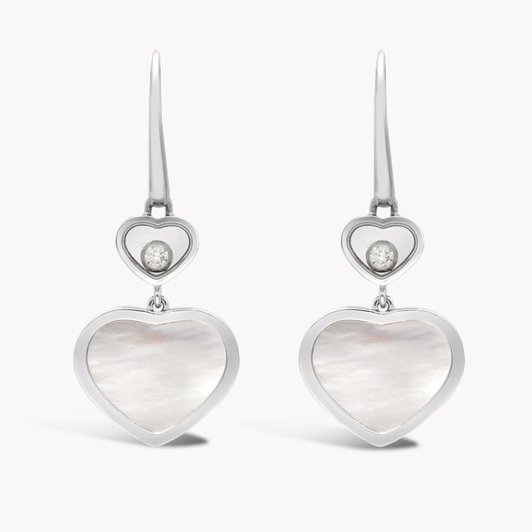 Chopard Happy Hearts Drop Earrings  0.10CT in White Gold Brilliant Cut, Rub Over Set_1