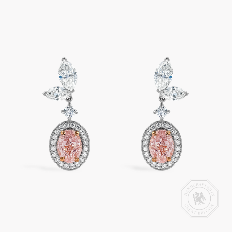 Masterpiece 2.08ct Pink Diamond Drop Earrings Oval Cut, Claw Set_1
