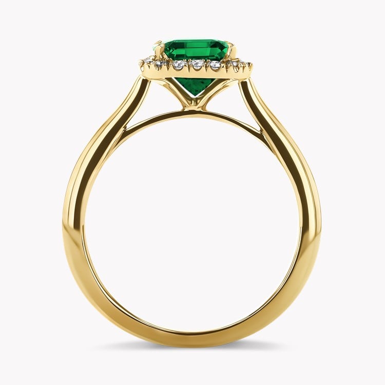 Emerald Cut 1.63ct Colombian Emerald and Diamond Cluster Ring Emerald Cut, Claw Set_3