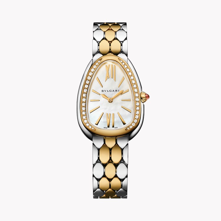 Bvlgari Serpenti Seduttori 33mm, Mother of Pearl Dial, Baton & Roman Numeral_1
