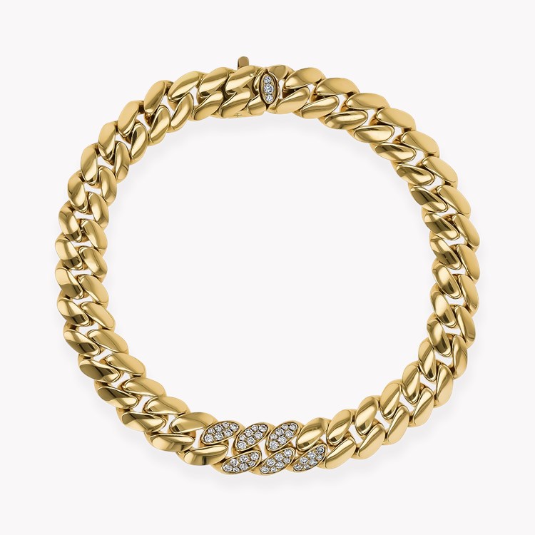 Fusion Polished Curb Link Bracelet (19cm) Brilliant Cut, Pave Set_2