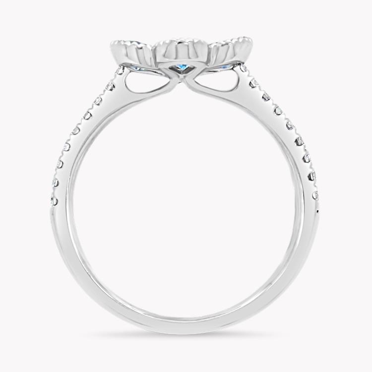 Flourish Aquamarine Ring 0.89CT in 18CT White Gold Pear Shape with Diamond Shoulders_2