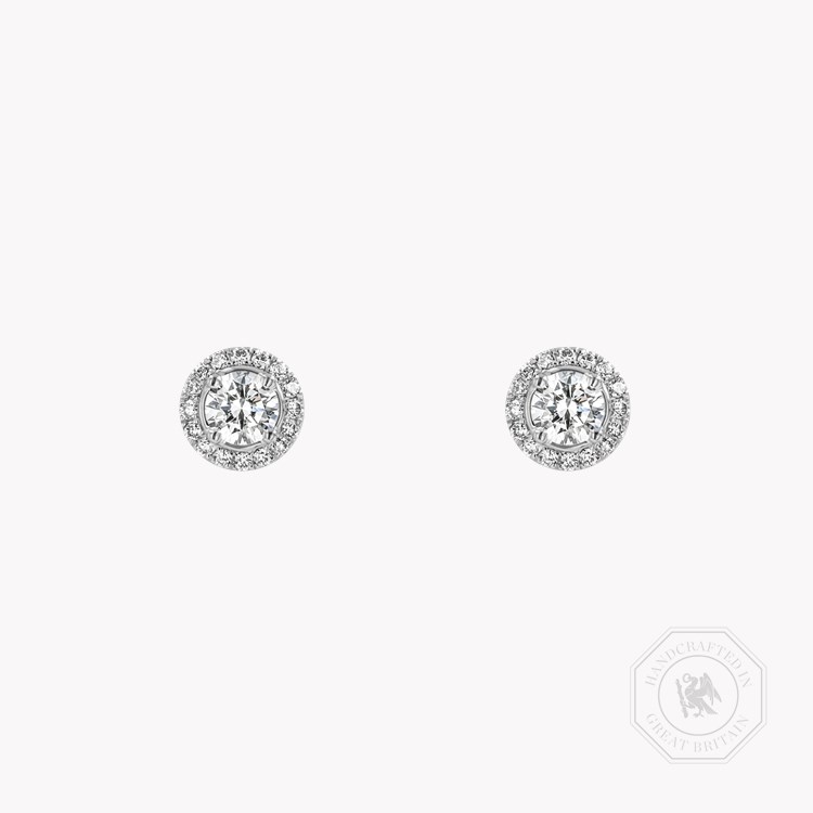 Celestial Diamond Brilliant Cut Diamond Stud Earrings with Halo Surround Brilliant cut, Claw set_1