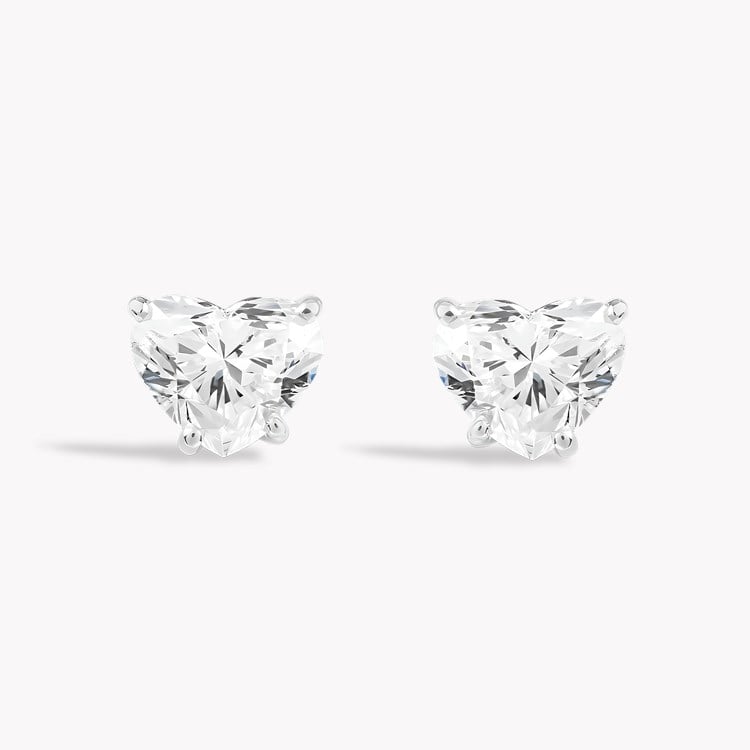 Heart Shaped 4.03ct Diamond Stud Earrings Heart Shape, Claw Set_1