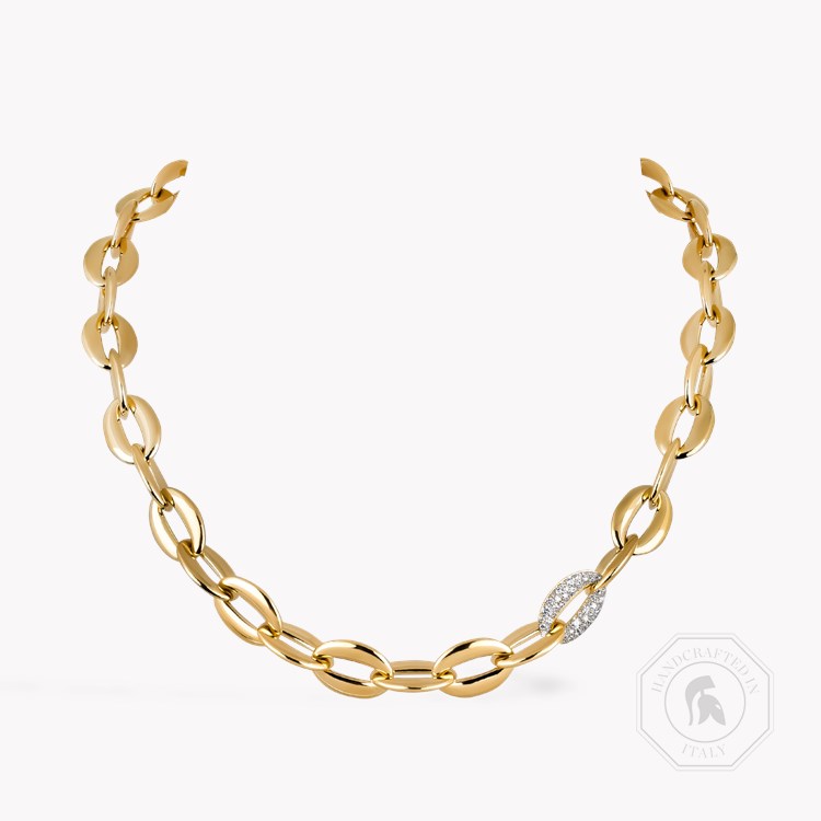 Valkyrie 1.193ct Diamond Oval Chain Link Small Necklace Brilliant Cut, Pavé & Rubover Set_1