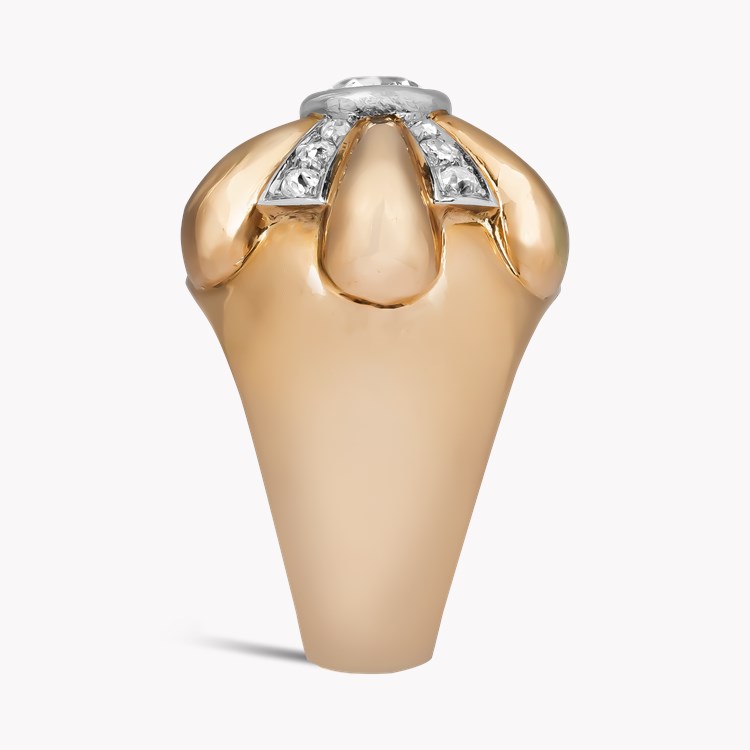 Retro Old Mine Cut Diamond Domed Dress Ring Old Mine Cut, Rubover Set_4