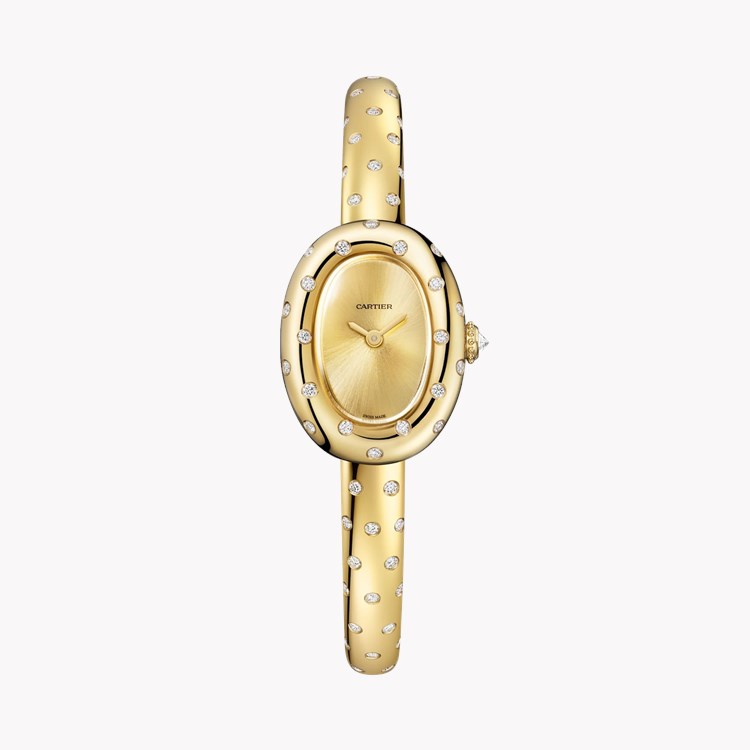 Cartier Baignoire de Cartier 18.7mm, Gold Dial, Plain Numeral_1