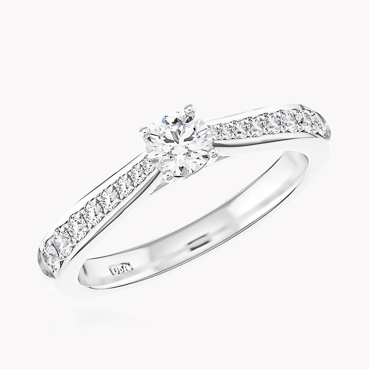 0.23CT Diamond Solitaire Ring Platinum Duchess Setting Brilliant Cut, Solitaire, Brilliant Shoulders_1
