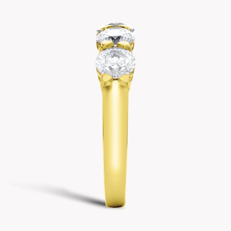 Five Stone Diamond Ring  2.00CT in Yellow Gold Round Brilliant, Claw Set_4