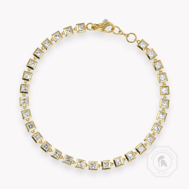RockChic 2.46ct Inverted Princess Cut Diamond Bracelet   in 18ct Yellow Gold