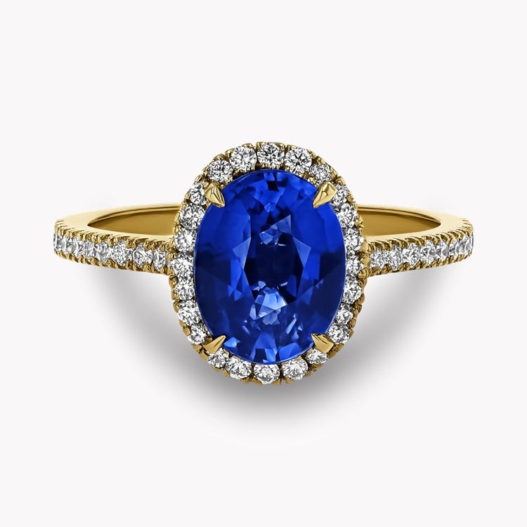 Celestial 2.06ct Sapphire and Diamond Cluster Ring Oval Cut, Claw Set_2