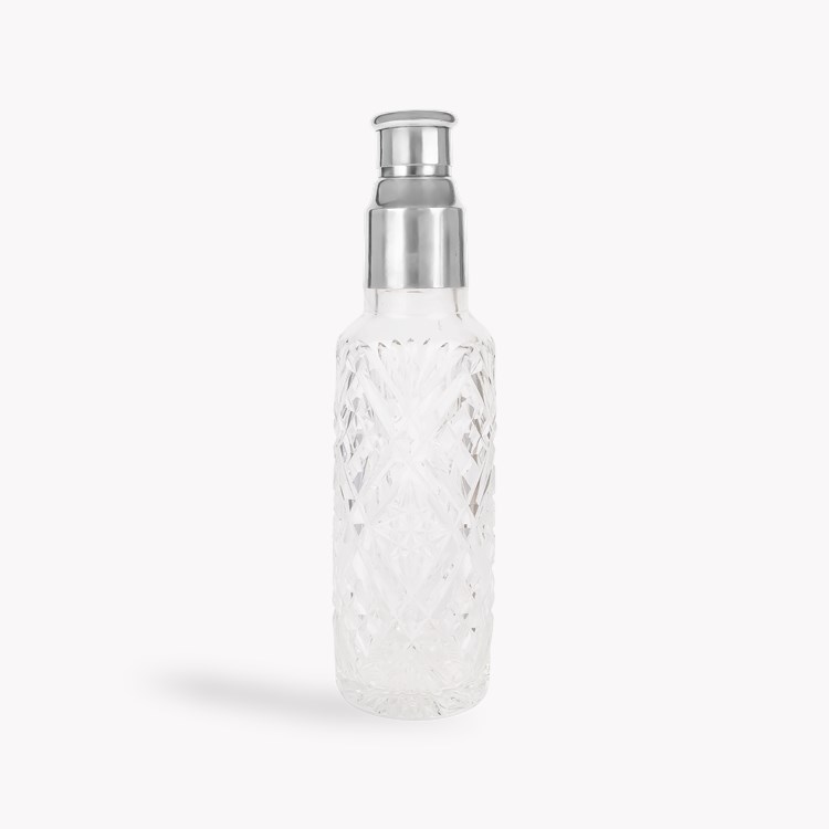 Silver Antique Cut Glass Decorative Cocktail Shaker